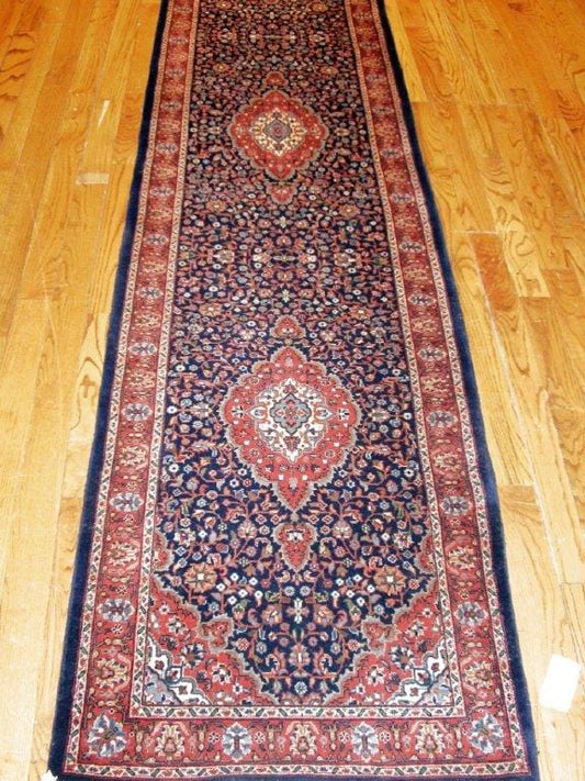 Tabriz Collection Hand-Knotted Lamb's Wool Runner- 2' 6" X 12' 0"
