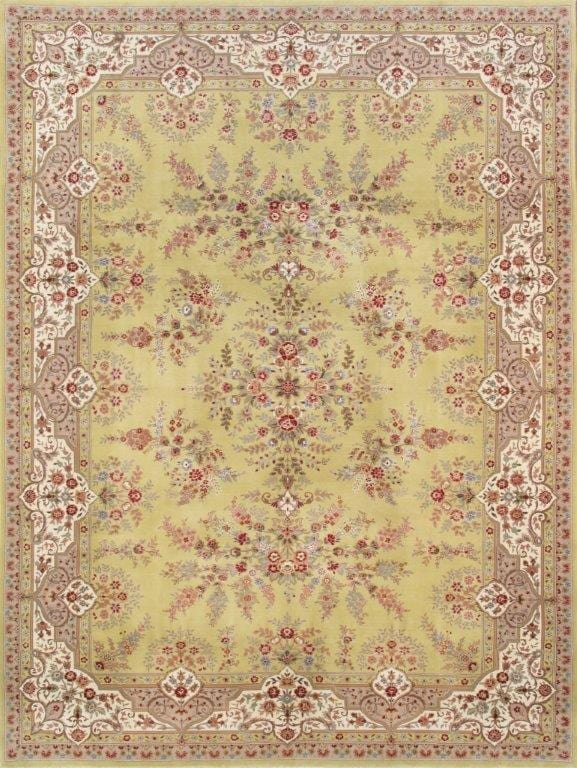 Tabriz Collection Hand-Knotted Silk & Wool Area Rug- 8' 7" X 11' 7"