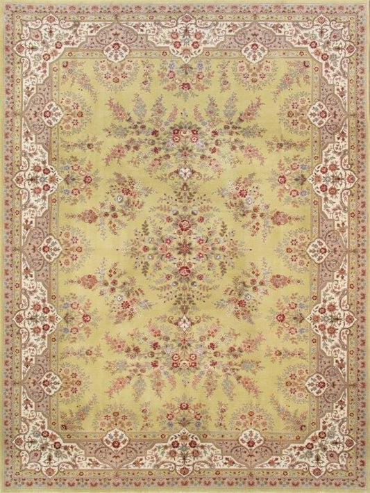 Tabriz Collection Hand-Knotted Silk & Wool Area Rug- 8' 7" X 11' 7"