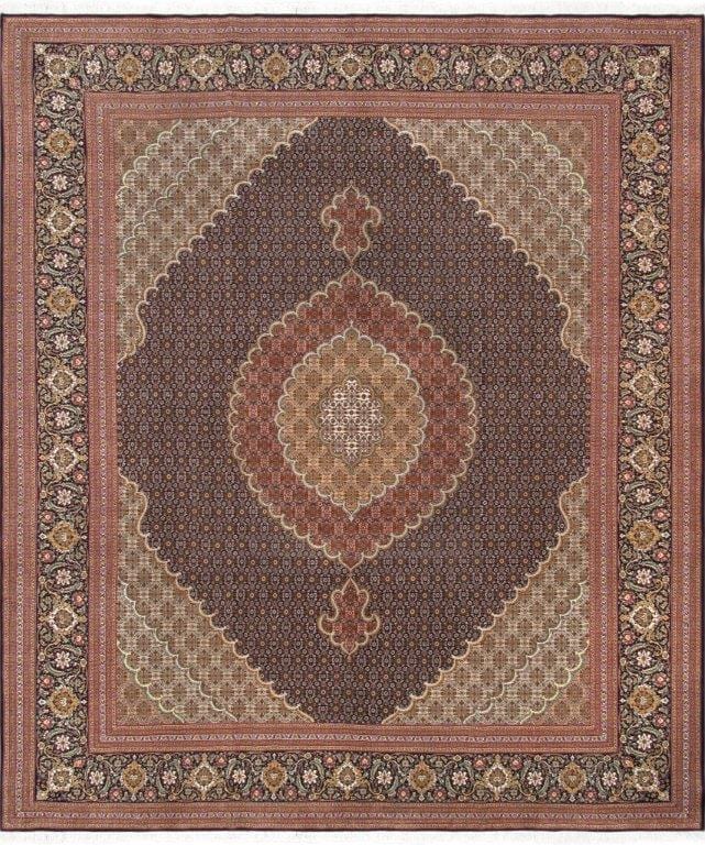 Tabriz Colletion Hand-Knotted Silk & Wool Area Rug- 8' 3" X 9'10"