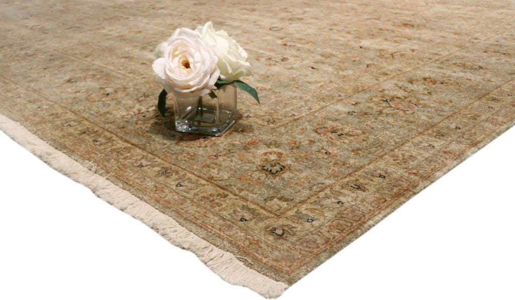 Tabriz Collection Hand-Knotted Lamb's Wool Area Rug- 8'10" X 11'10"