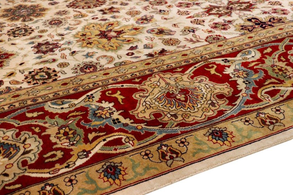 Tabriz Collection Hand-Knotted Lamb's Wool Area Rug- 9' 0" X 11' 9"