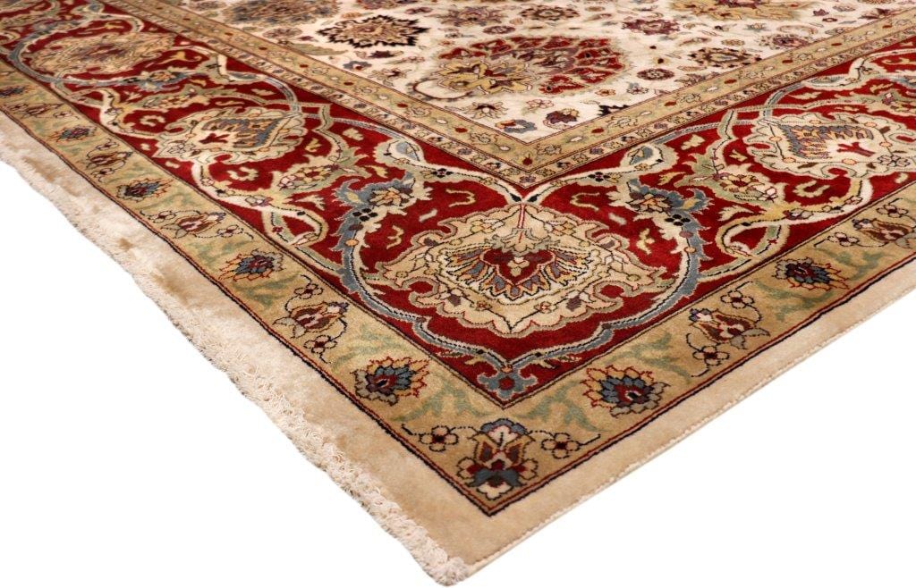 Tabriz Collection Hand-Knotted Lamb's Wool Area Rug- 9' 0" X 11' 9"