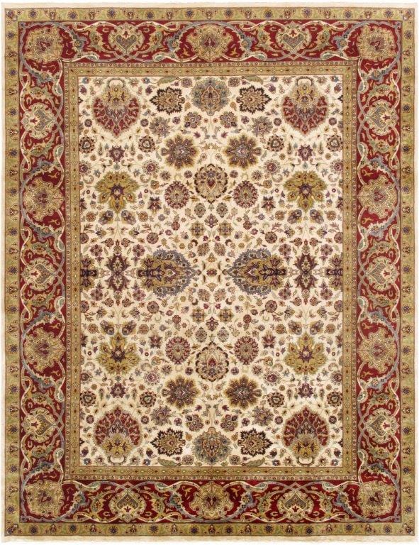 Tabriz Collection Hand-Knotted Lamb's Wool Area Rug- 9' 0" X 11' 9"