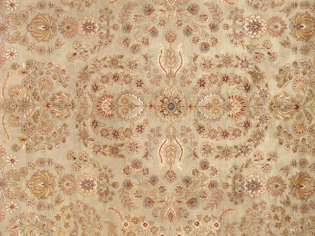 Tabriz Collection Hand-Knotted Lamb's Wool Area Rug- 8' 10" X 11' 11"