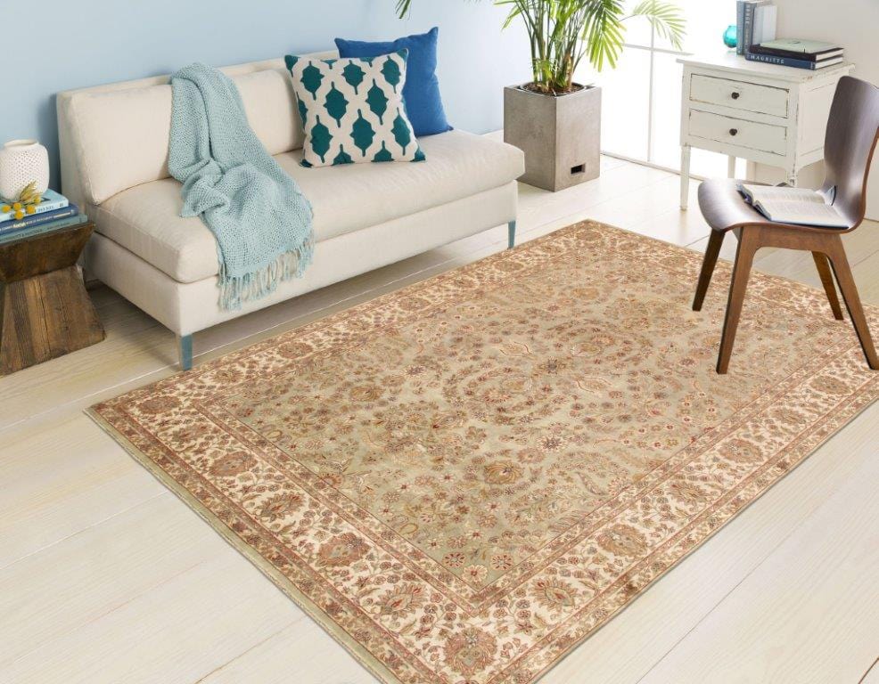 Tabriz Collection Hand-Knotted Lamb's Wool Area Rug- 8' 10" X 11' 11"