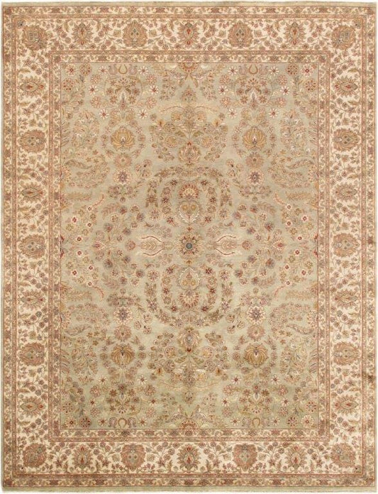 Tabriz Collection Hand-Knotted Lamb's Wool Area Rug- 7' 10" X 9' 10"