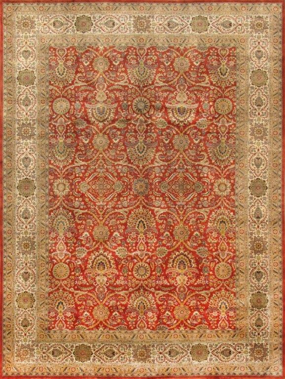 Tabriz Collection Hand-Knotted Lamb's Wool Area Rug- 9' 2" X 12' 0"