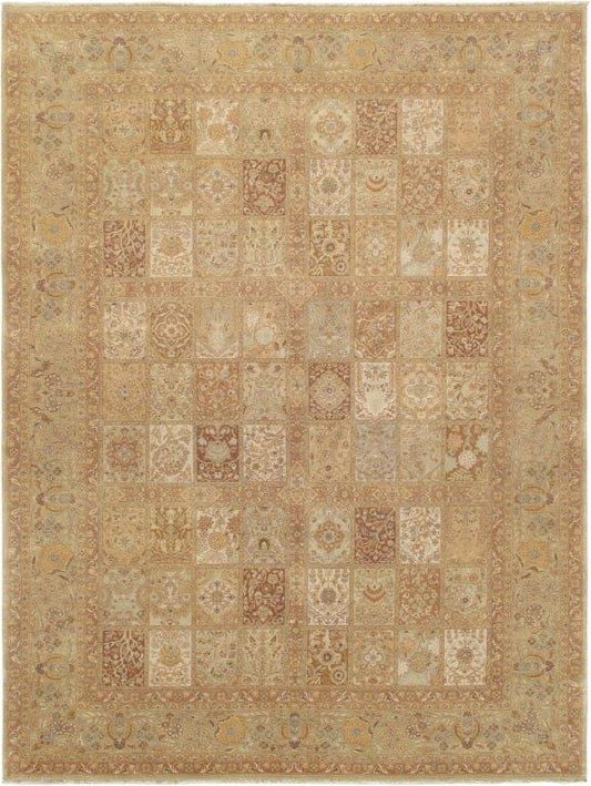 Tabriz Collection Hand-Knotted Lamb's Wool Area Rug- 9' 2" X 12' 1"