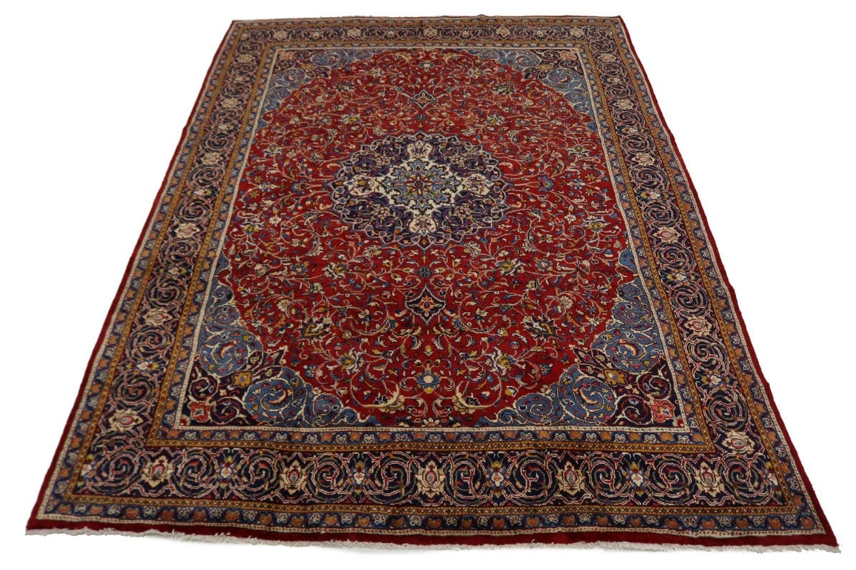 Vintage Red Floral 10X13 Sarough Mahal Persian Rug