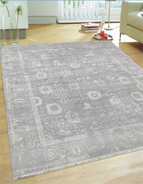 Transitional Collection Hand-Knotted Silk & Wool Area Rug- 8' 0" X 10' 2"