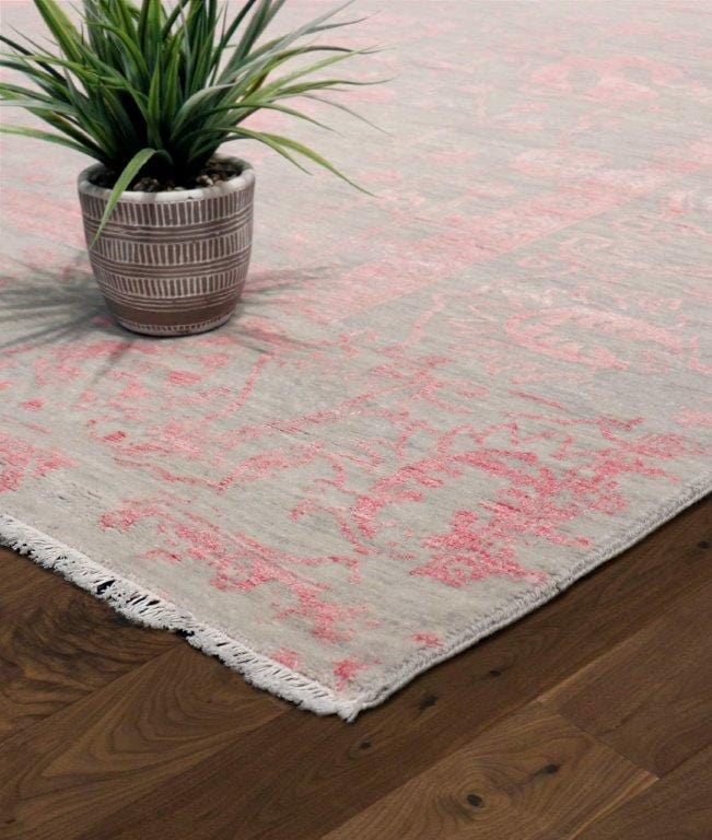 Transitional Collection Hand-Knotted Silk & Wool Area Rug- 9'11" X 14' 0"