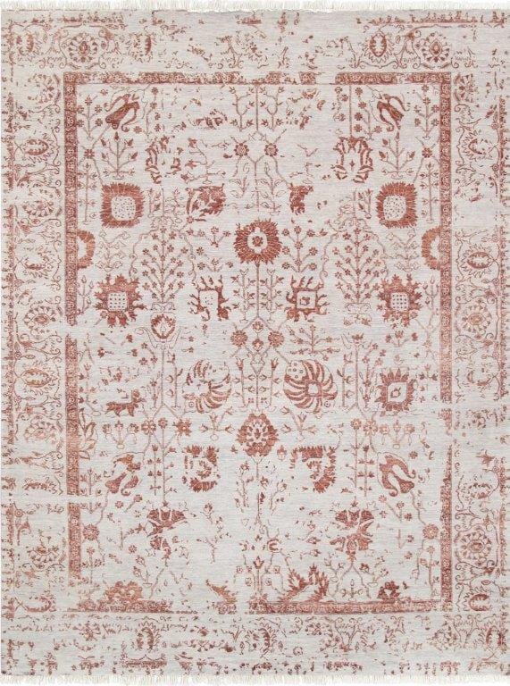 Transitional Collection Hand-Knotted Silk & Wool Area Rug- 9' 1" X 12' 1"