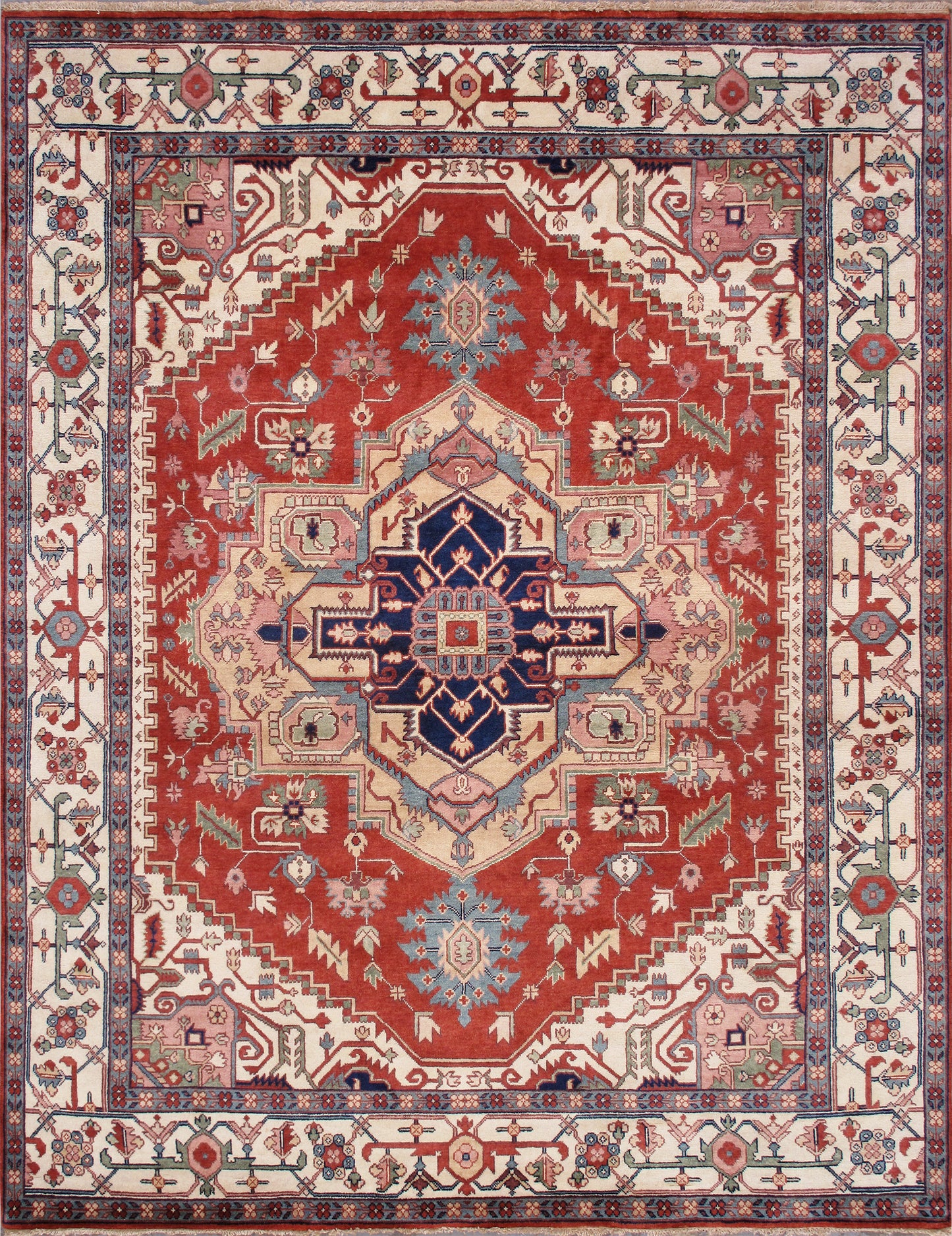 Serapi Collection Hand-Knotted Rust Wool Area Rug- 8' 0'' X 10' 1''