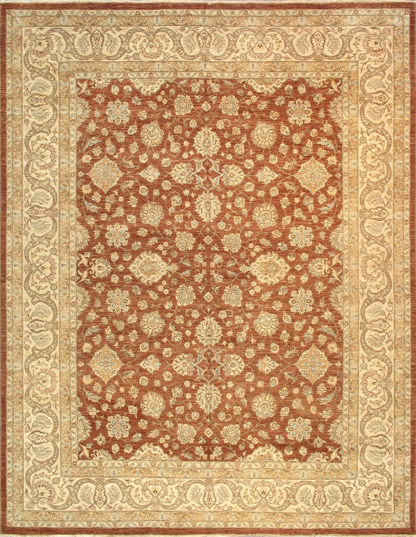 Sultanabad Collection Hand-Knotted Lamb's Wool Area Rug-12' 0" X 15' 5", L. Brown
