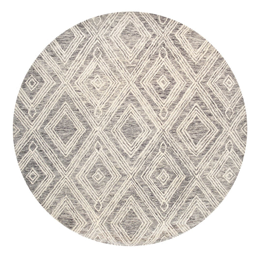 Pasargad Home Modern Collection Hand-Tufted Bamboo Silk & Wool Area Rug,  8' 0" X 8' 0", Silver