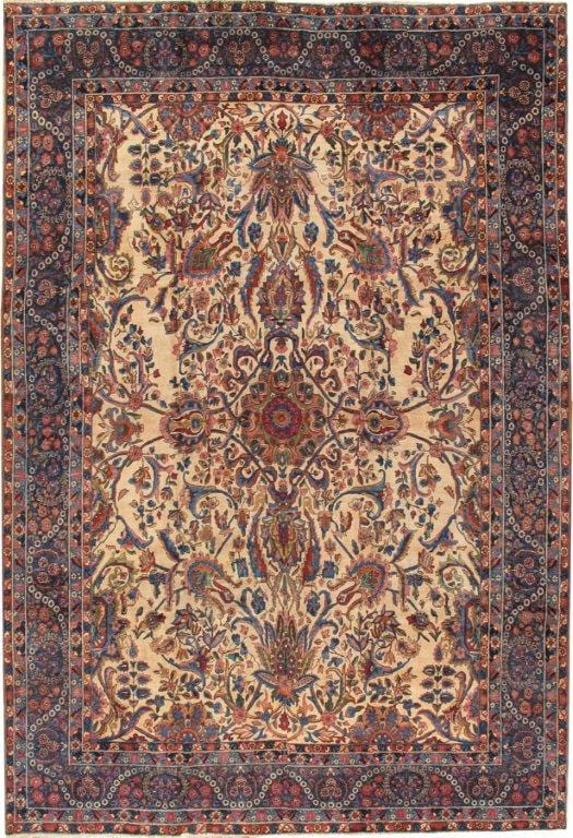 Antique Yazd Collection Hand-Knotted Lamb's Wool Area Rug-11' 7" X 17' 1"