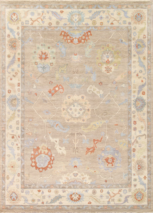 Oushak Collection Hand-Knotted Beige Wool Area Rug- 6' 0'' X 8'11''